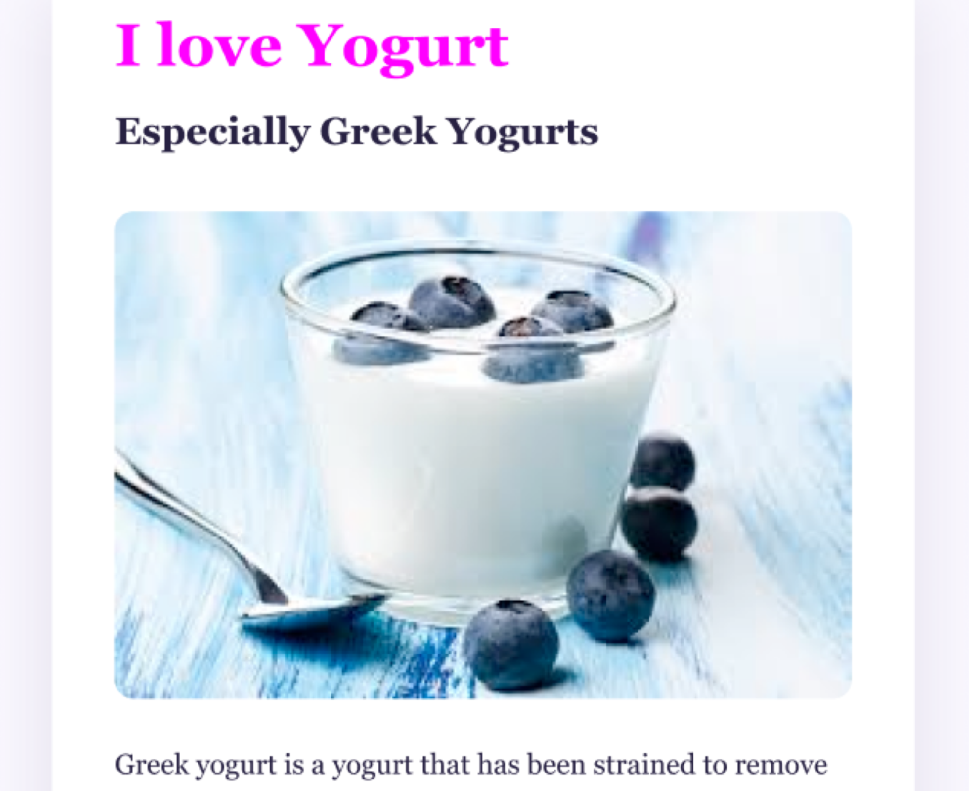 article about yoghurt